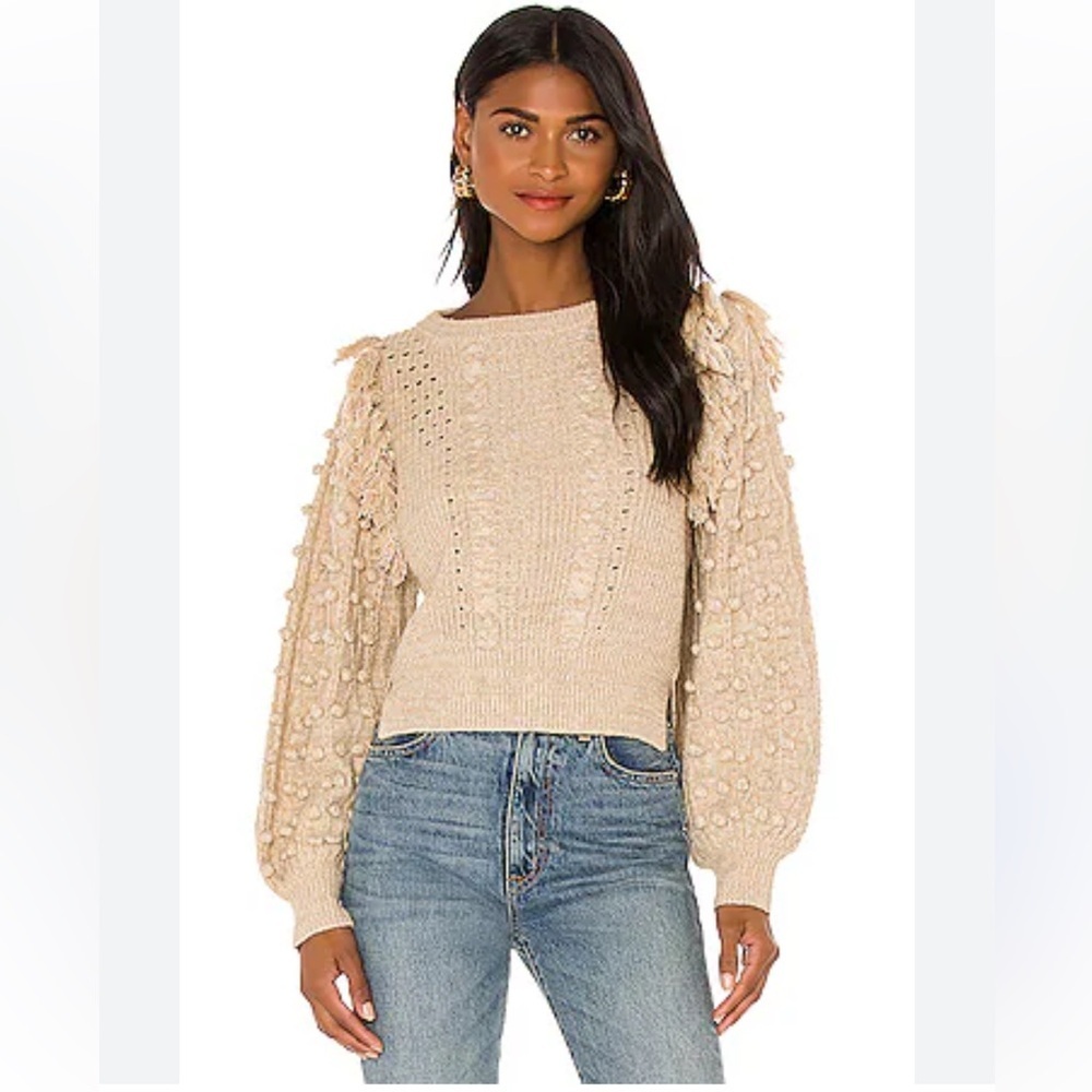 Cleobella Loma Women's Cognac Textured Balloon-Sleeve Sweater